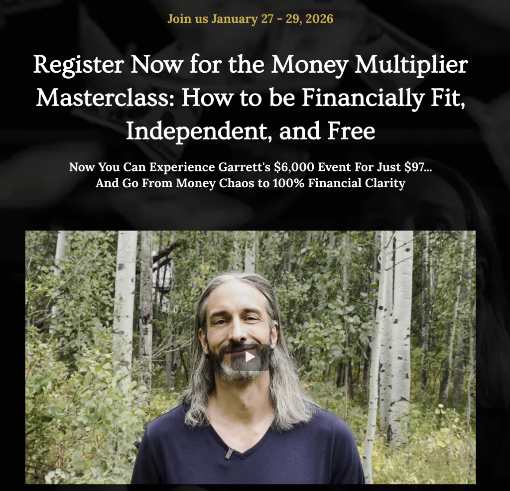 Garrett Gunderson Money Multiplier Masterclass registration January 27-29 2026